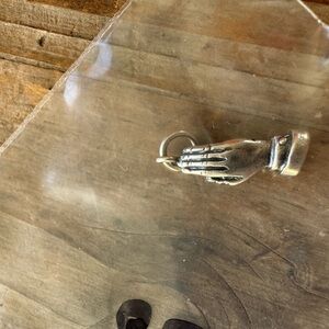 3 D Sterling praying hands vintage charm